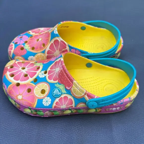 Crocs Crocband Fruit Clog Citrus Strawberry Grapefruit Men's 5 Women's 7 Rare - Picture 3 of 6